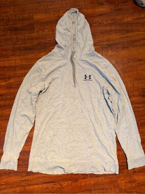 Under Armour Light Gray Men's Hooded Pullover | Size Large